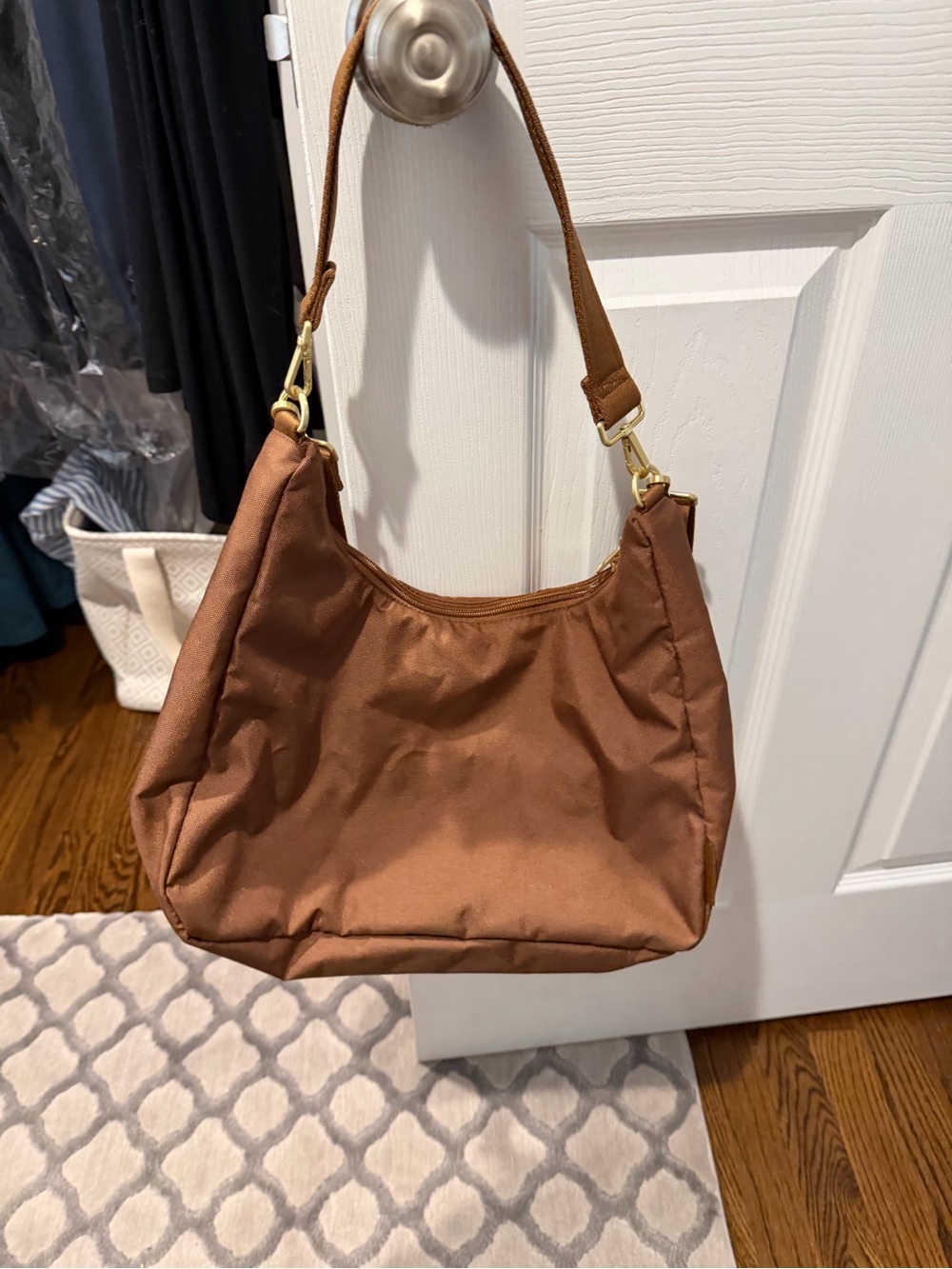 Everyday Tan Hobo Bag with Detachable Strap